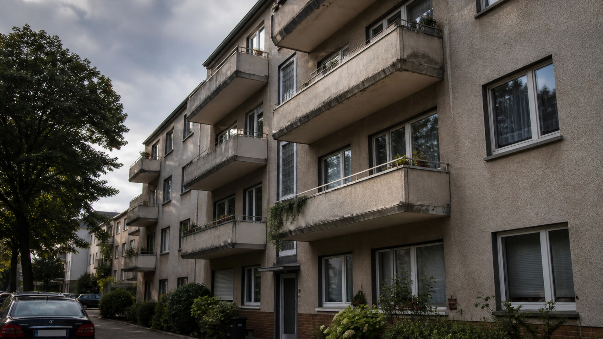 Mehrfamilienhaus mit betonierten Balkonen an der Fassade – Zuständigkeit der WEG für die Balkonsanierung
